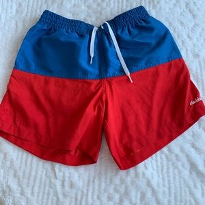 Chubbies Blue and red swim shorts 5 inch inseam